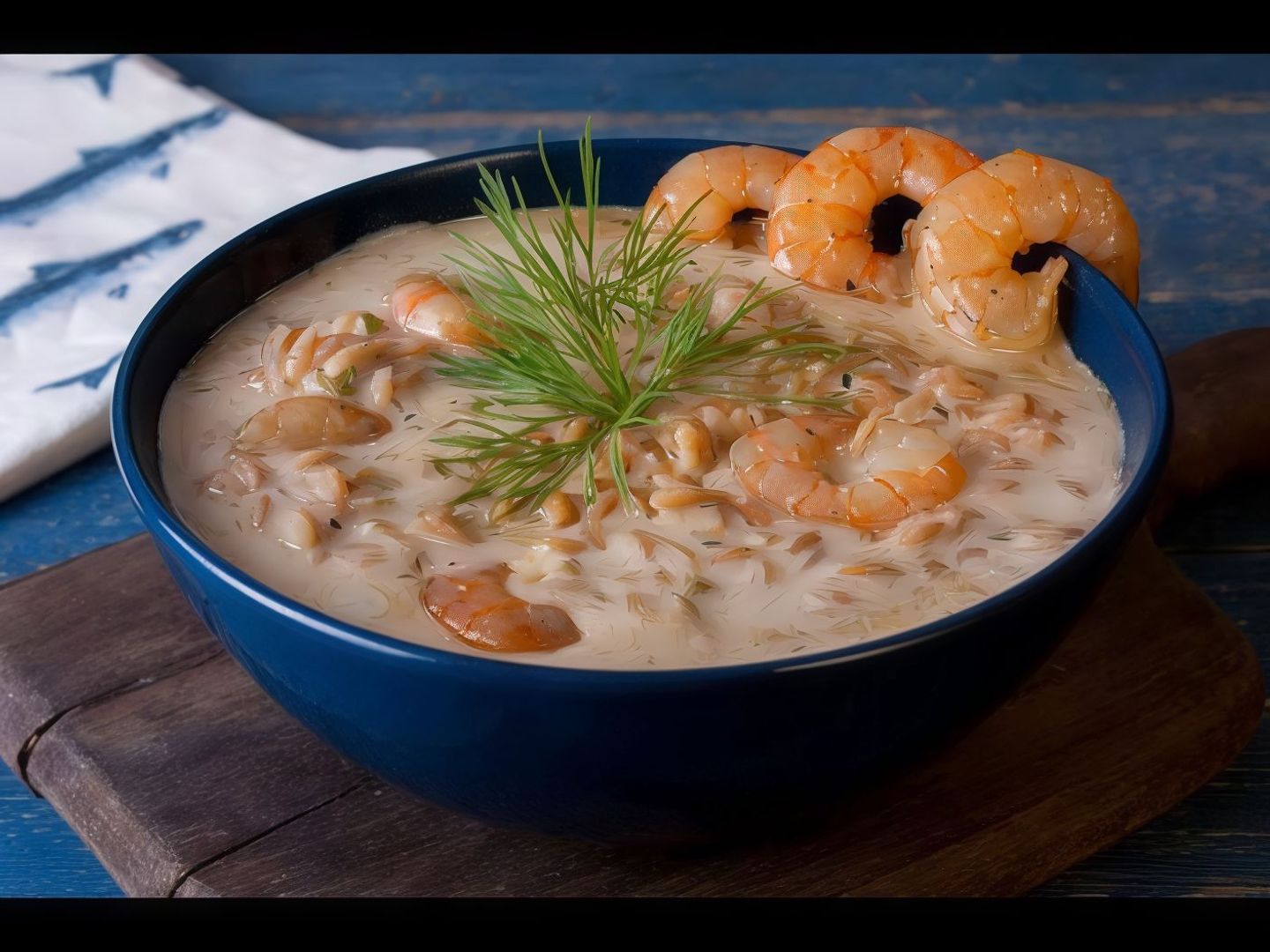 شوربة لسان عصفور بالجمبري