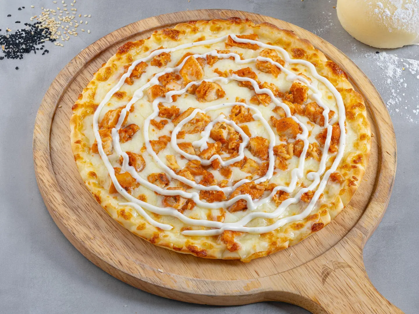 بيتزا دجاج رانش كبير