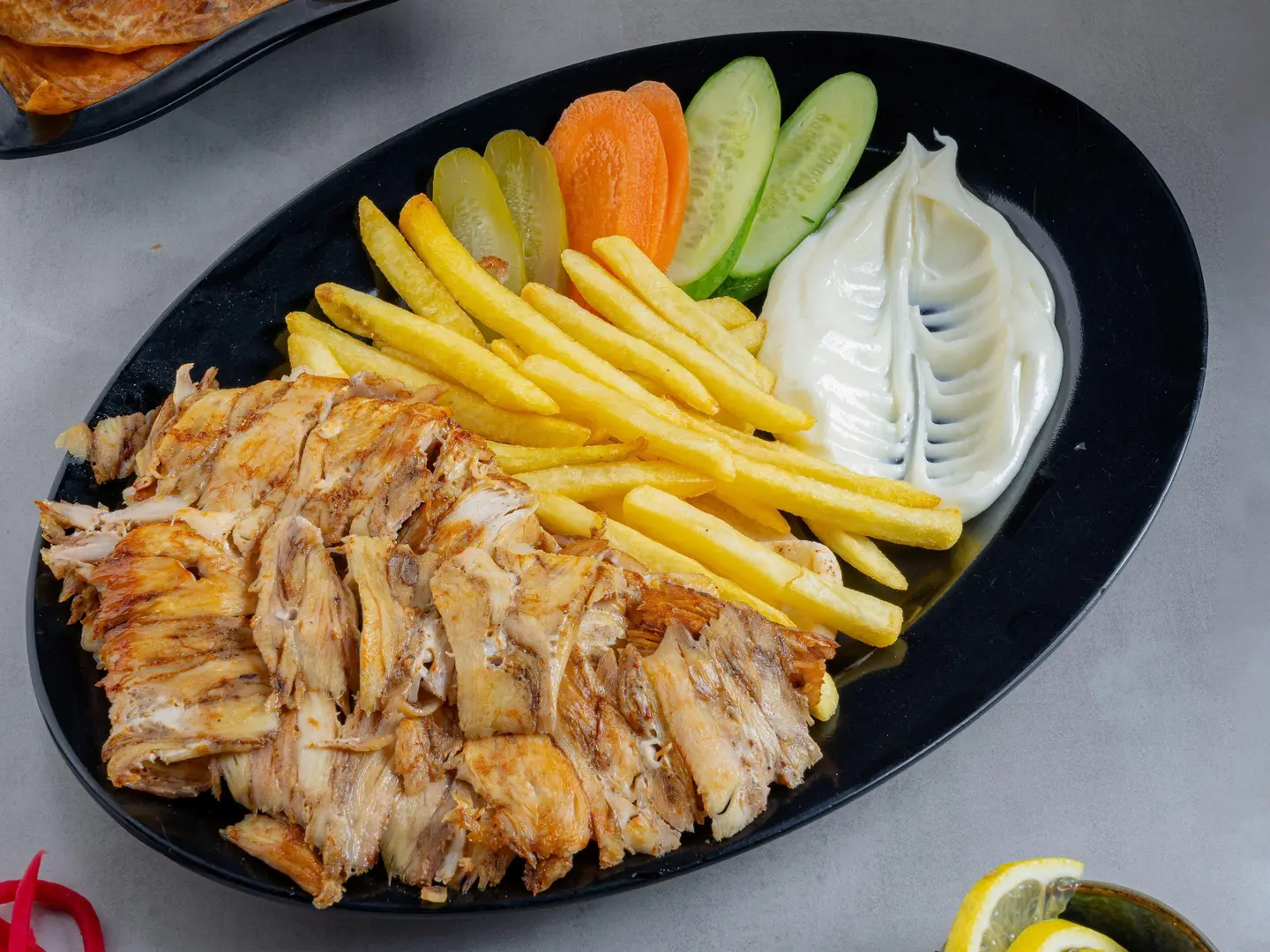 صحن شاورما دجاج وسط