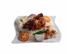 نصف حبة شواية مع أرز ابيض