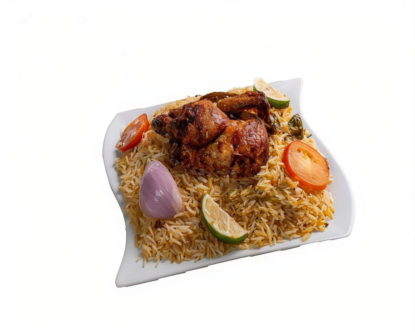نصف حبة شواية مع أرز مشكل