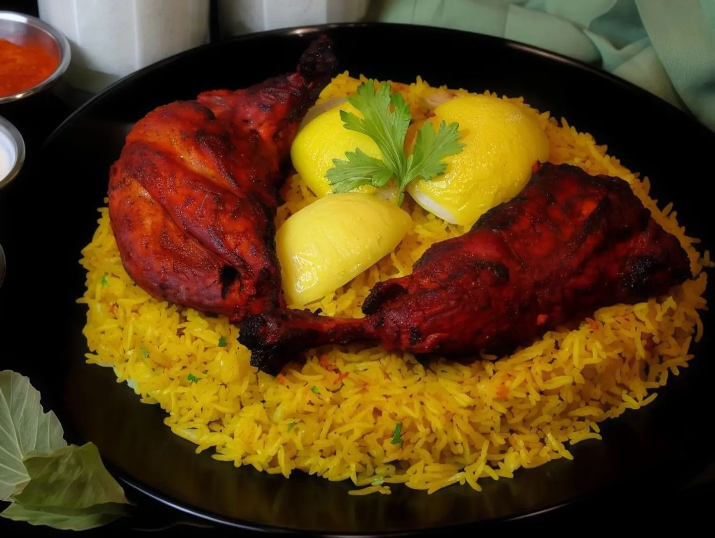 Biryani Rice With Tandoor Chicken Half