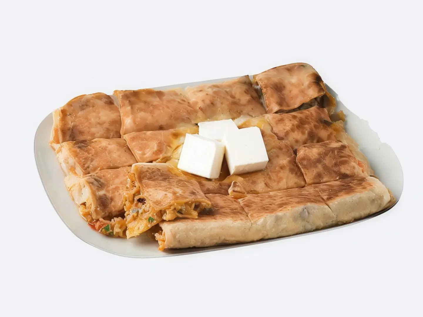 مطبق جبنة بيضاء مع اللحم