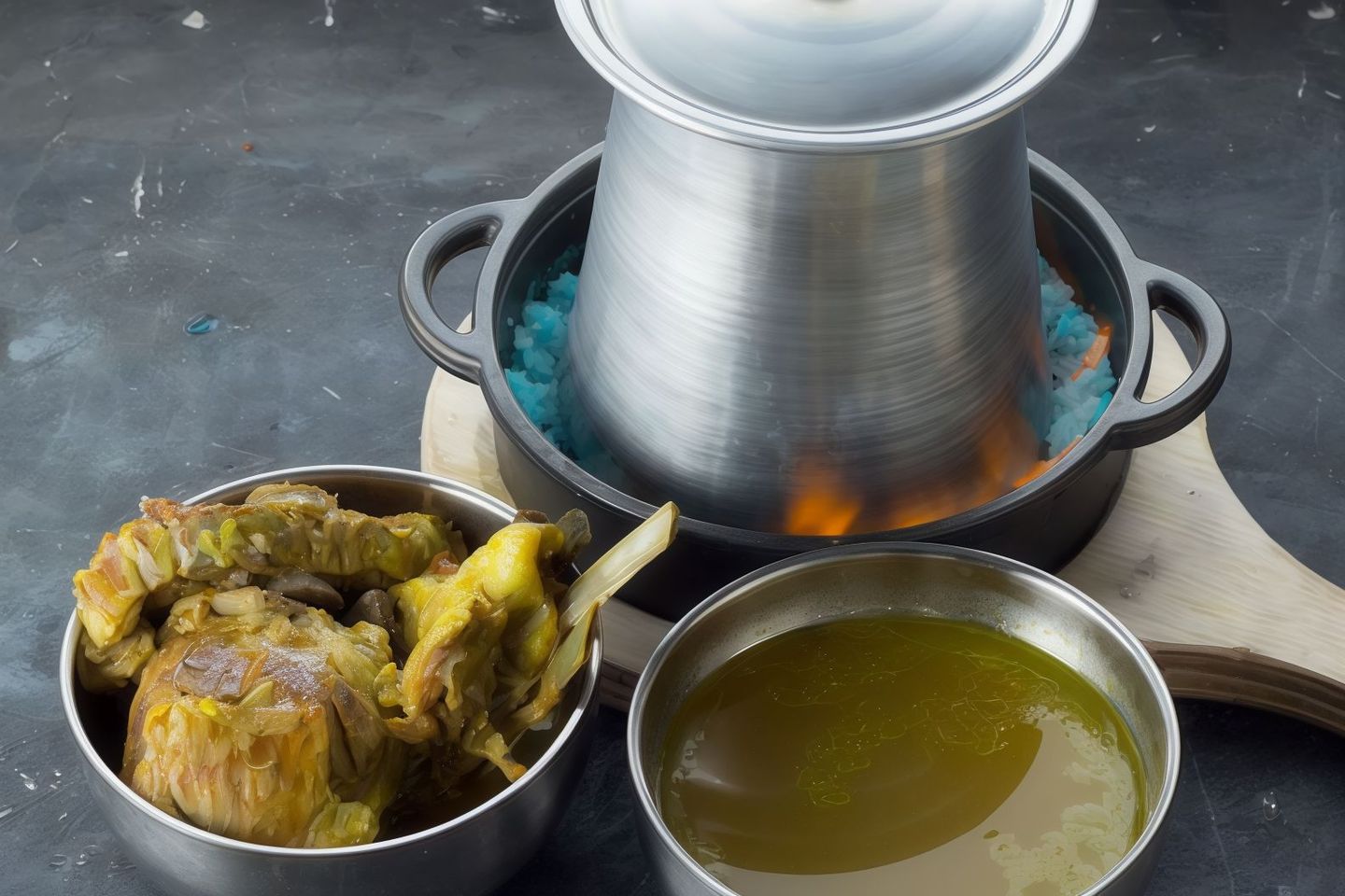برمة لحم مع الأرز الشعبي
