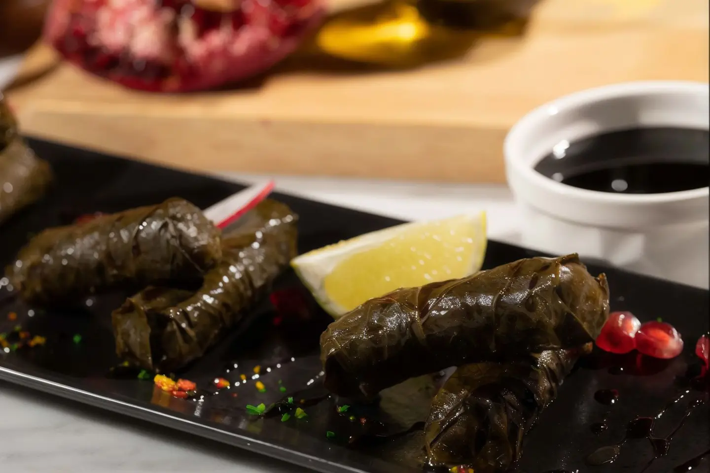 Grape Leaves With Pomegranate Molasses