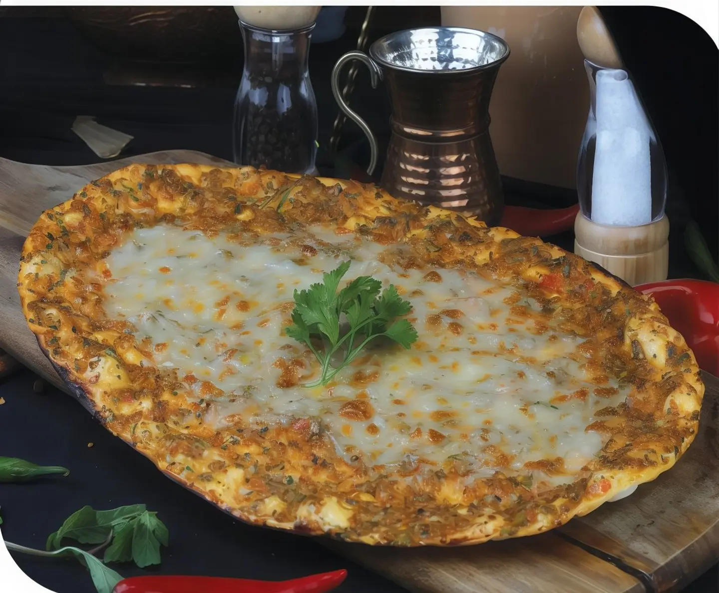 Large Lahmah Bel Ajeen With Cheese
