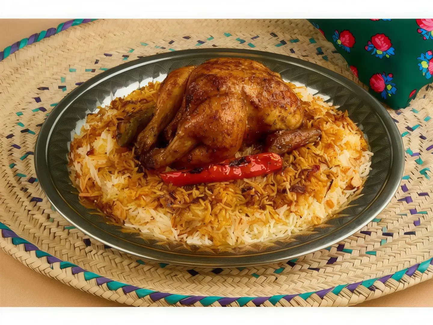 Grilled Chicken With Rice - Half A Chicken