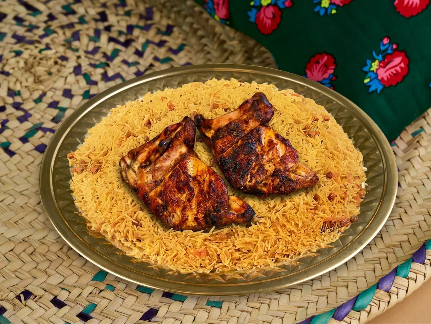 Charcoal Chicken With Bukhari Rice - Half Chicken