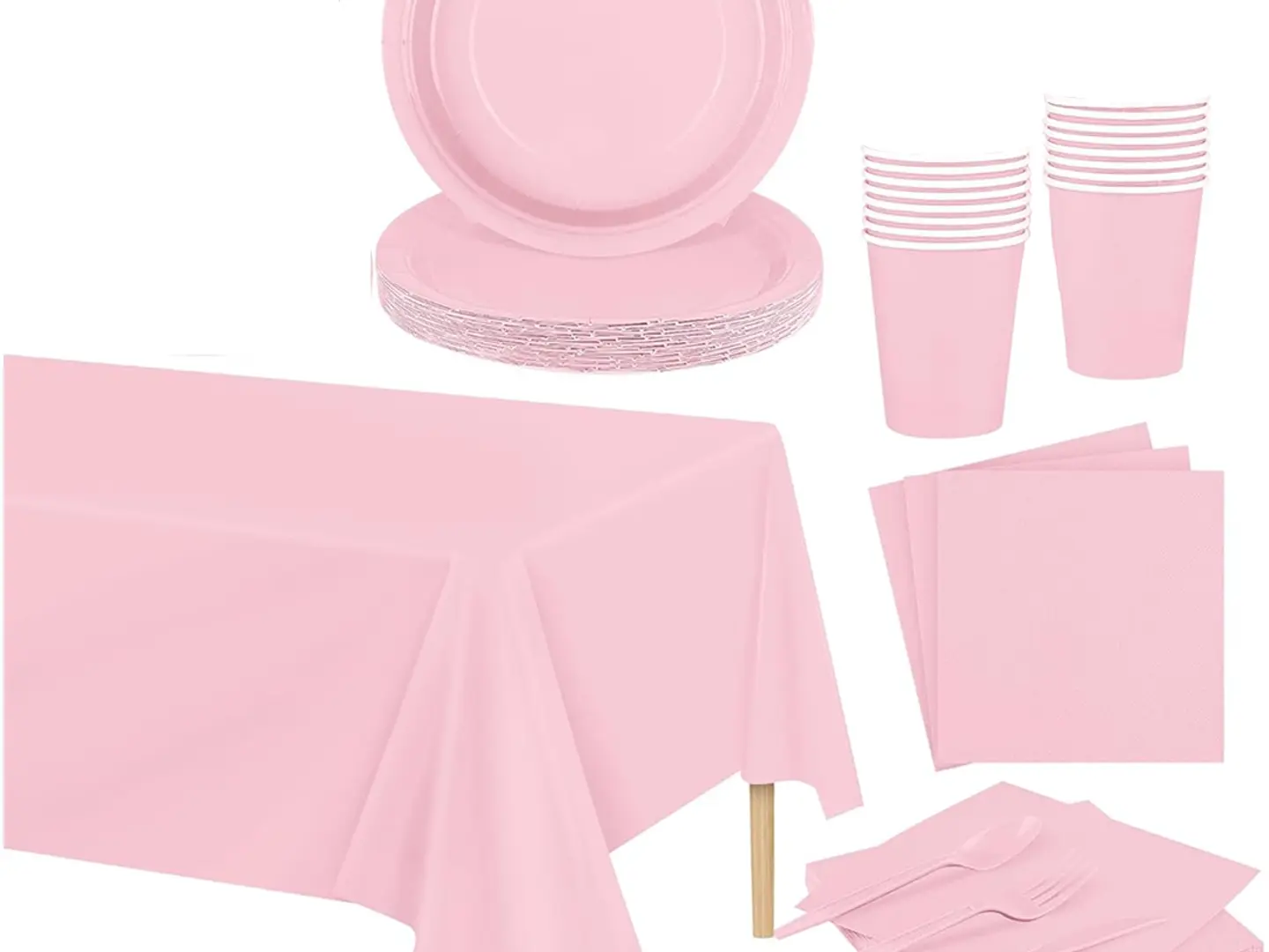 Light Pink Party Setup 10 Guests