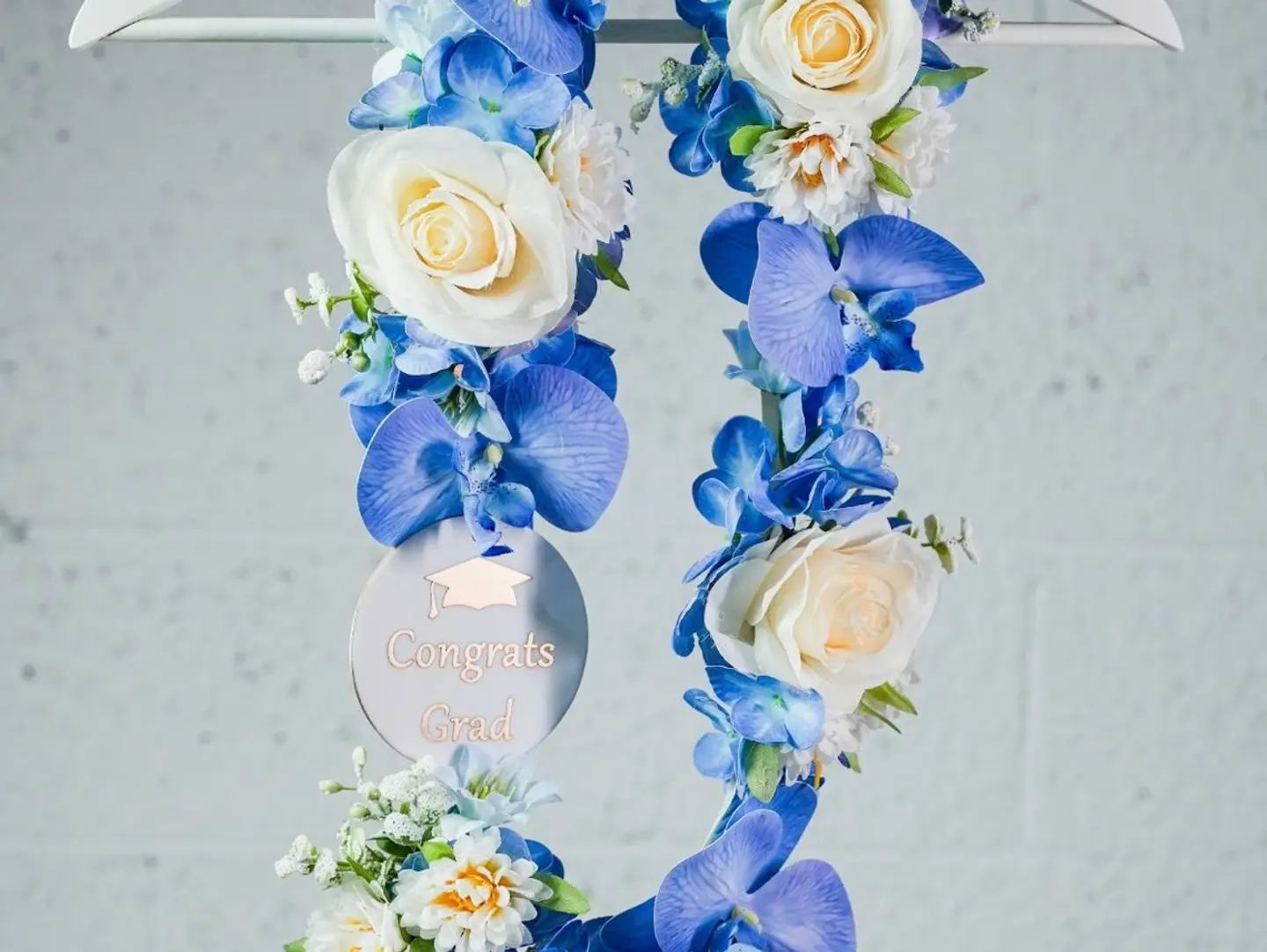 Blue Artificial Flower Necklace