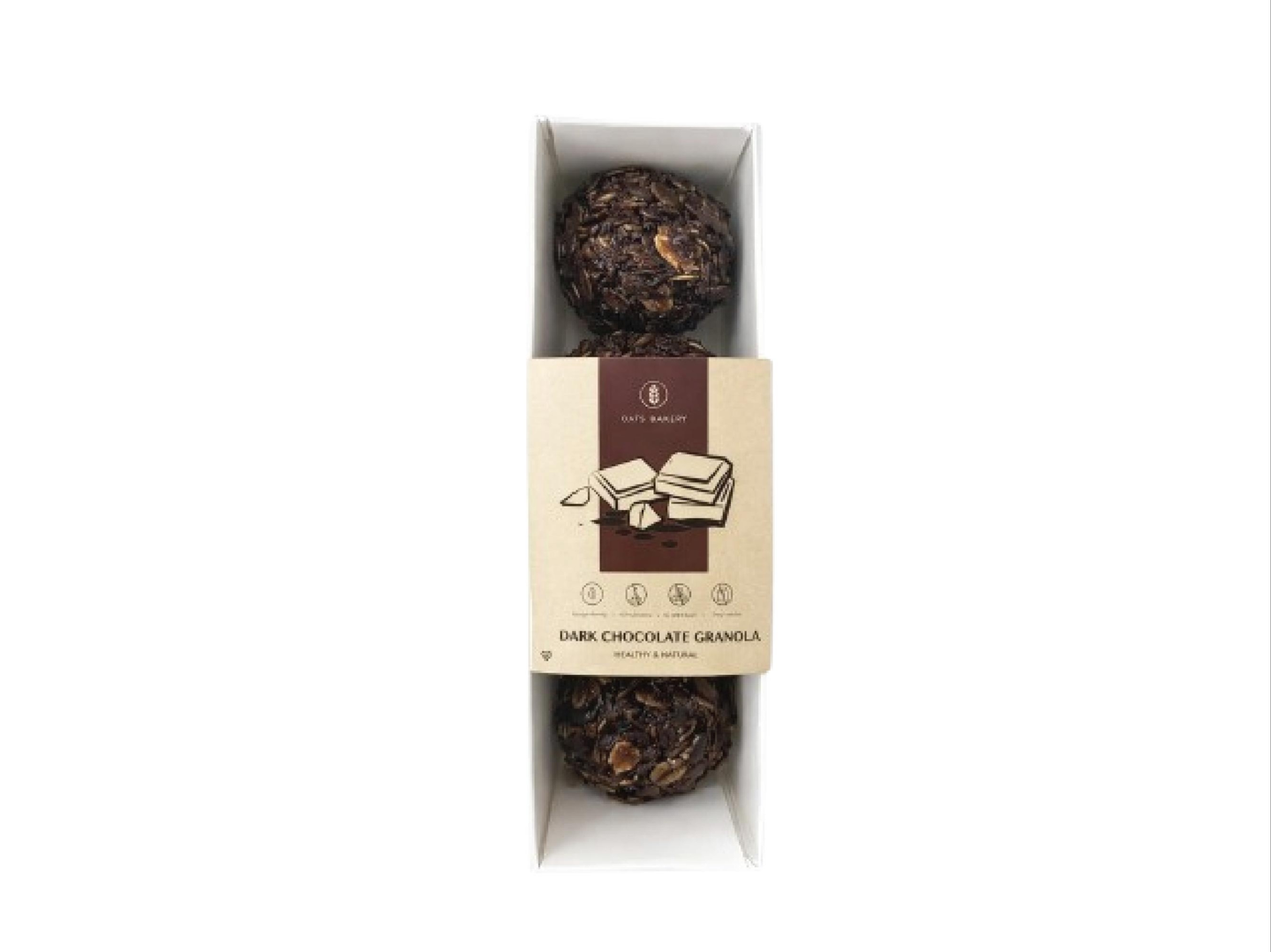 كرات الجرانولا الشوكولاتة الداكنة والبندق