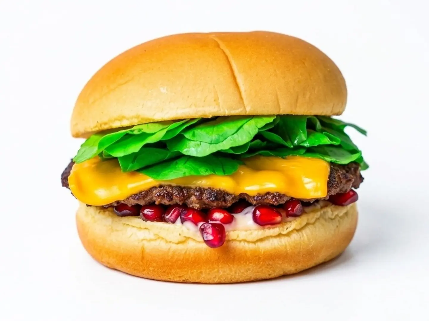 ساندويتش برجر الجرجير والرمان