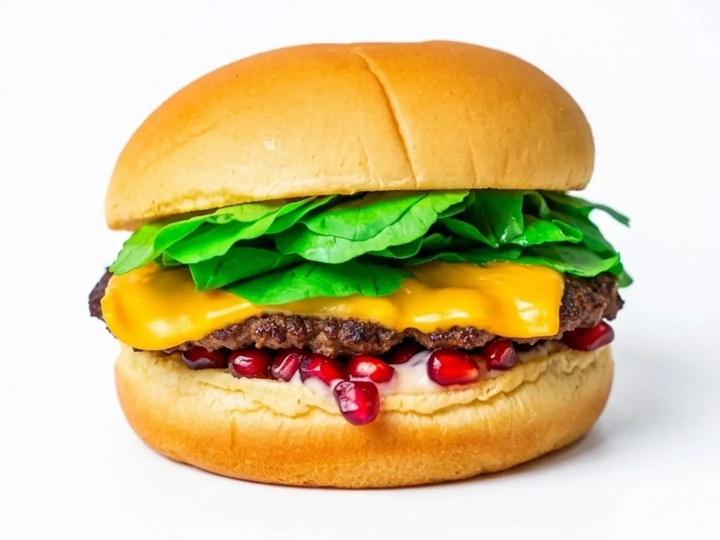 وجبة برجر الجرجير والرمان