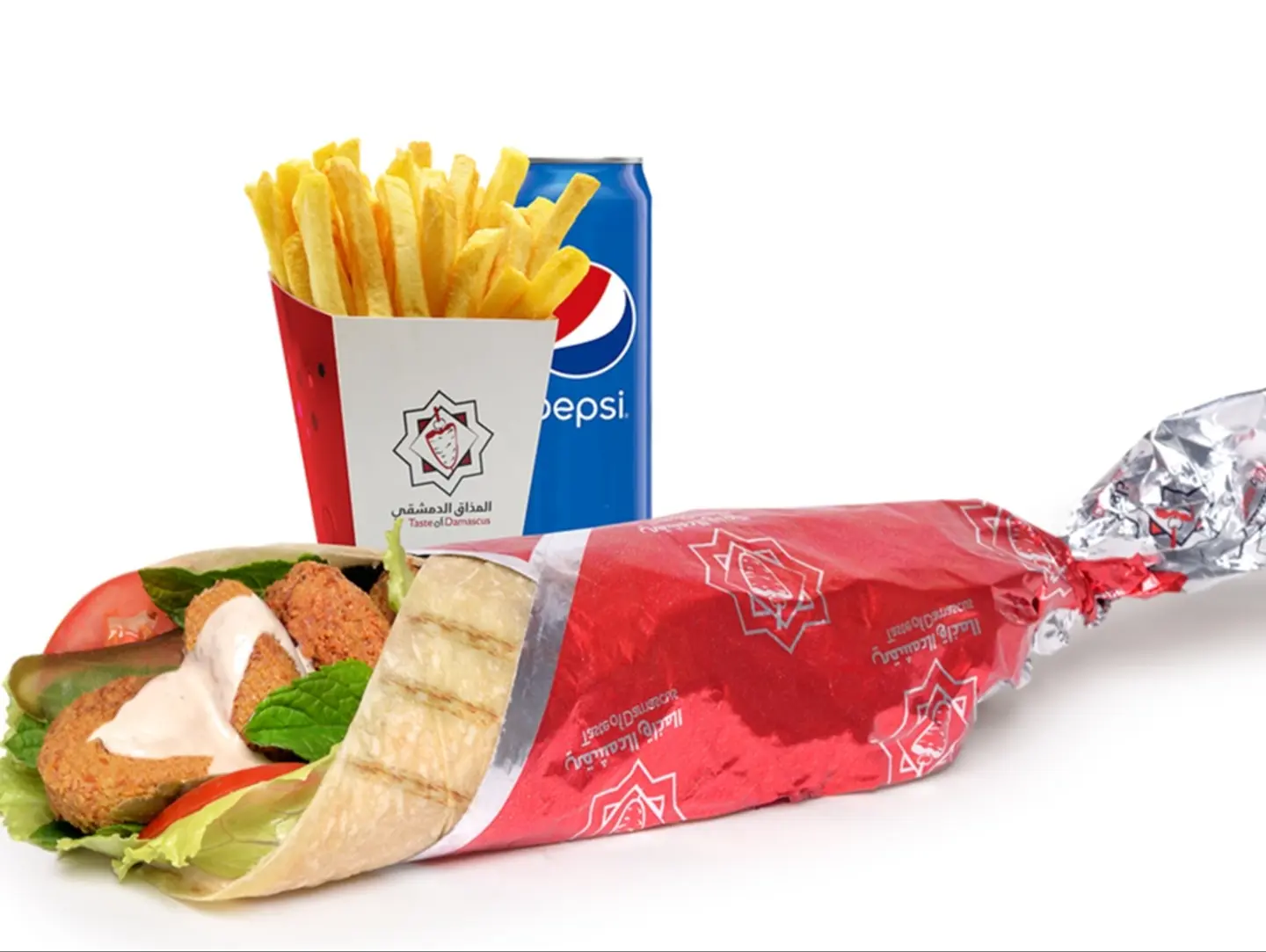 Falafel Tortilla Meal With Pepsi