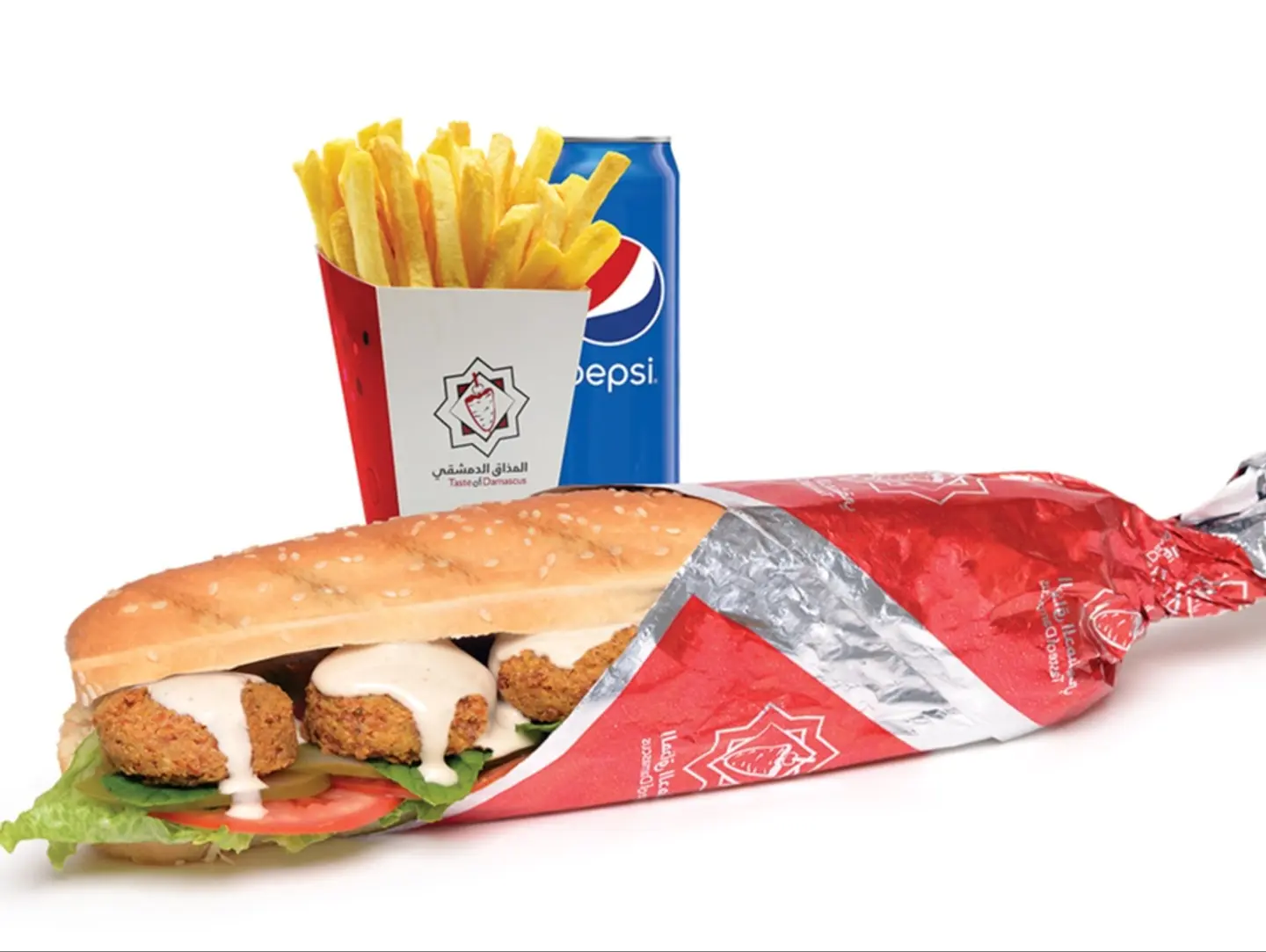 Falafel Sandwich With Pepsi