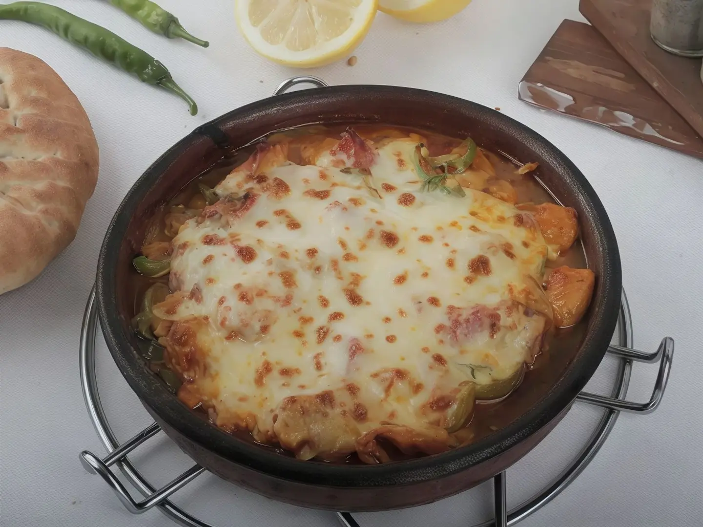 طاجن دجاج بالجبنة