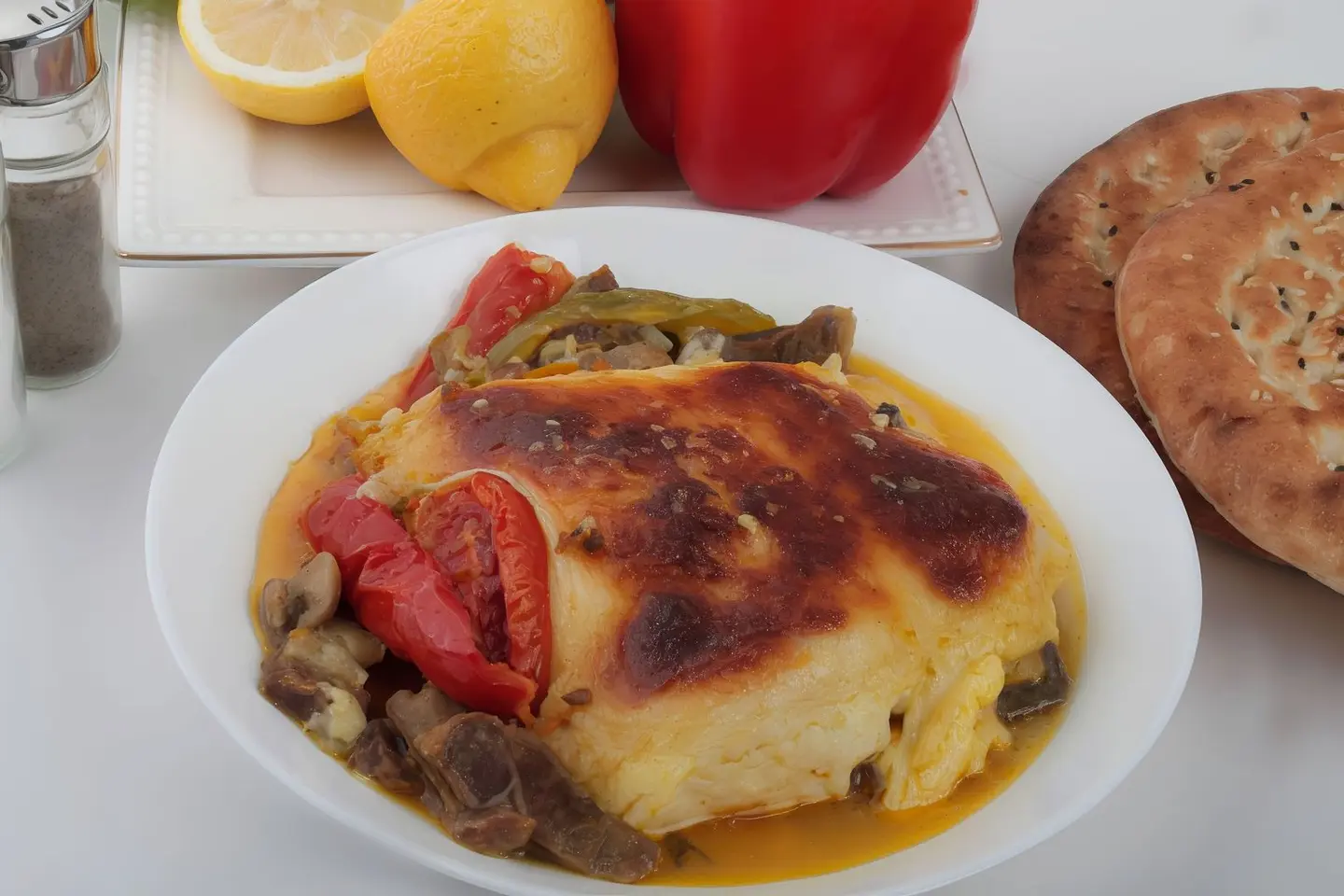 لحم غنم بالبشاميل