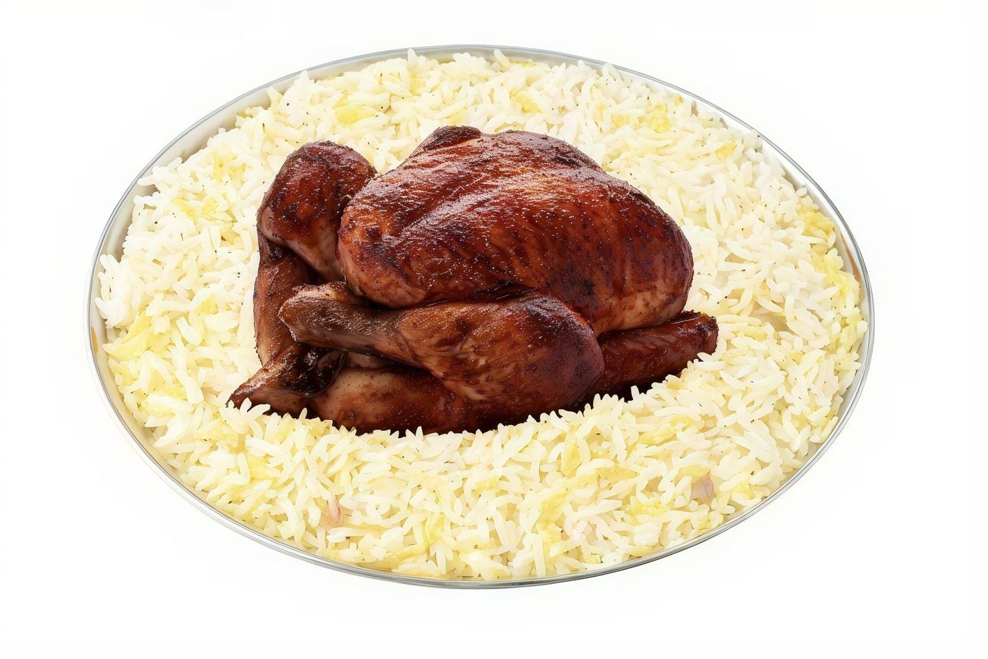 حبة مع رز ابيض شواية
