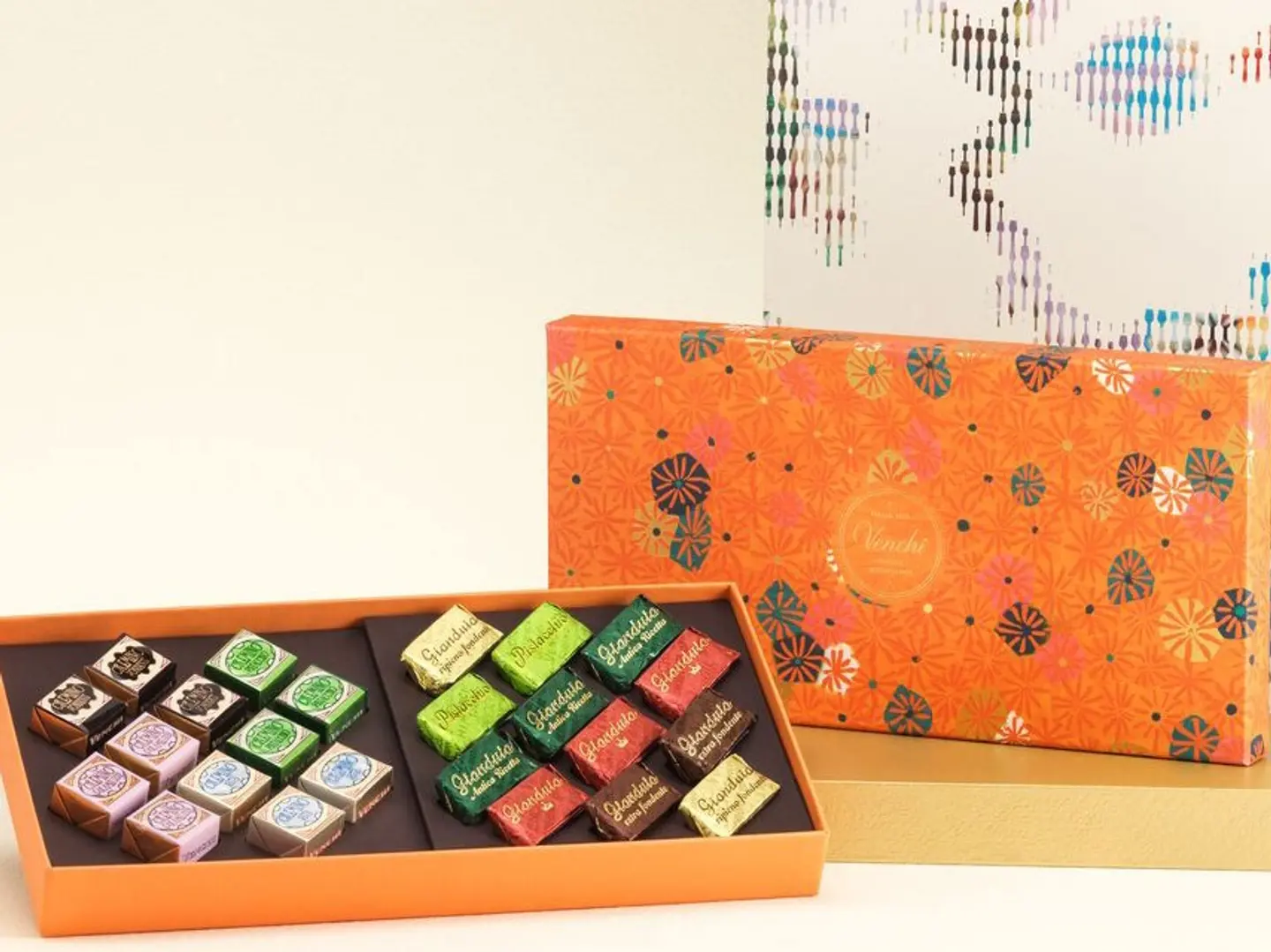 Murrine Orange Giftbox Cremino And Gianduiotto Chocolates