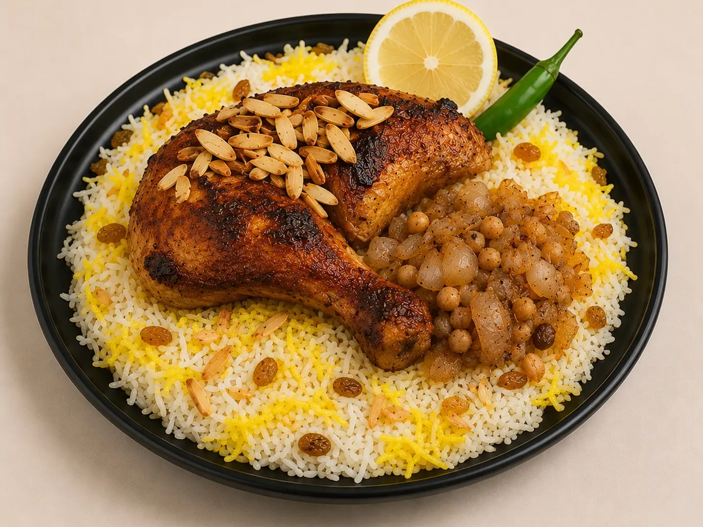 دجاج شواية مع رز - نصف دجاجة