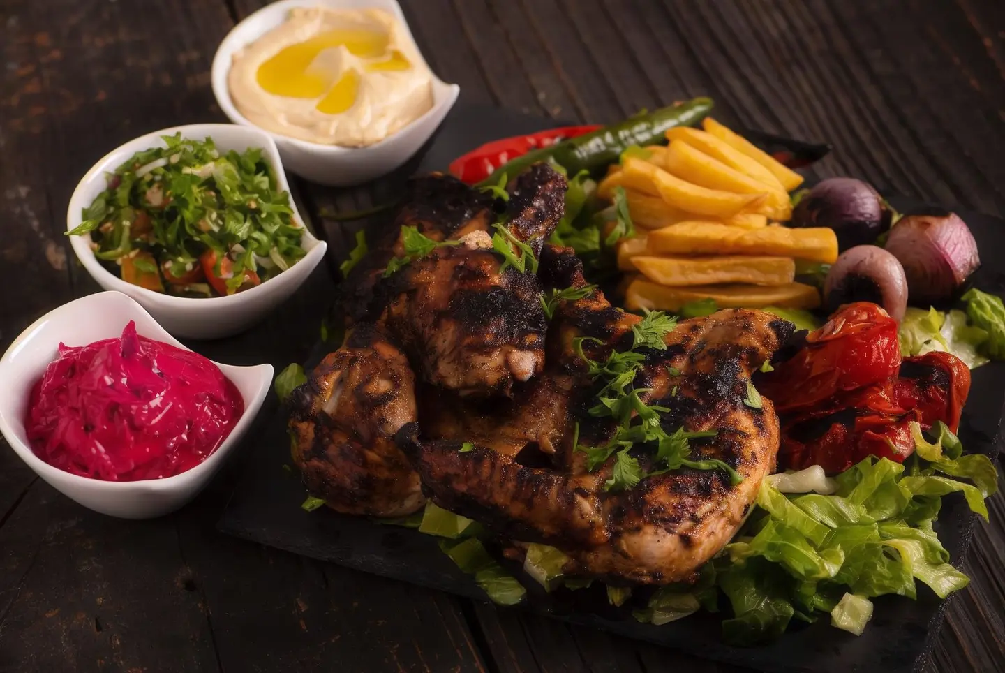 نص دجاج على الفحم