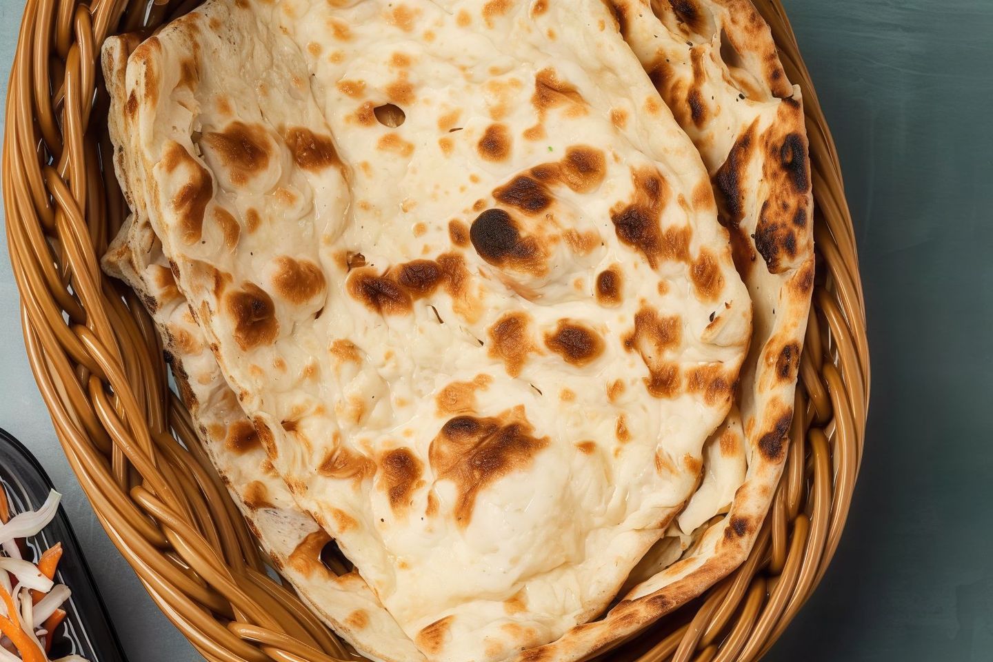 خبز النان مع الثوم