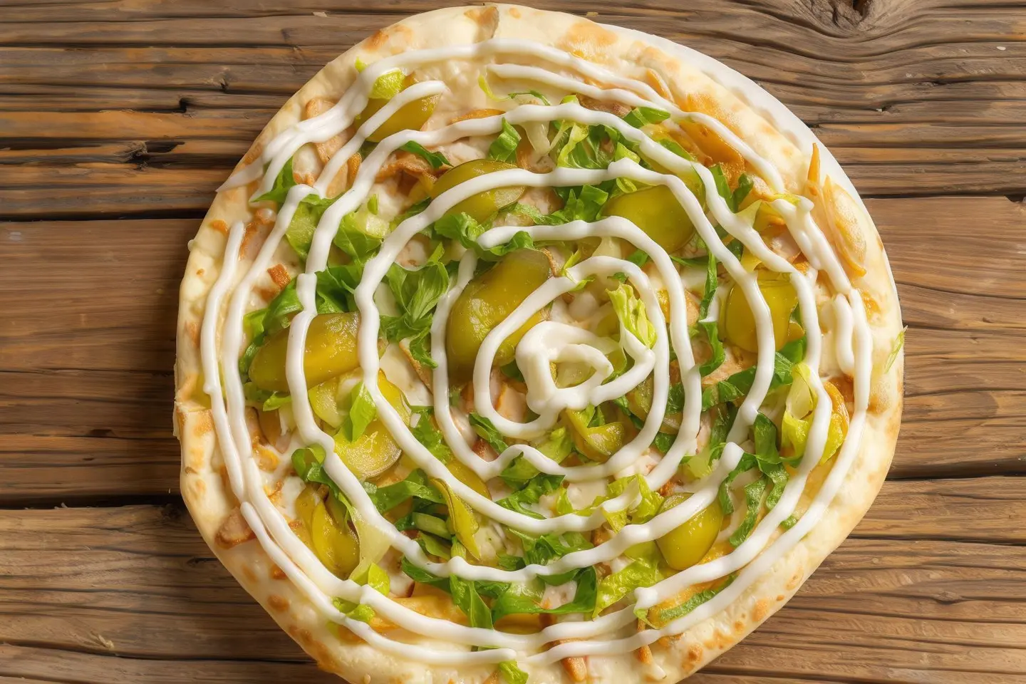 بيتزا شاورما الدجاج بالفرن