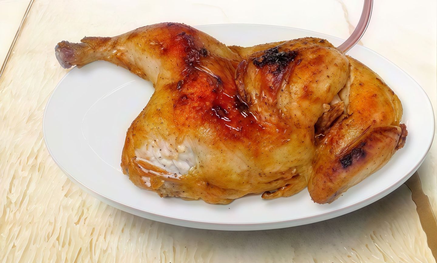 Oven Baked Half A Chicken With Rice