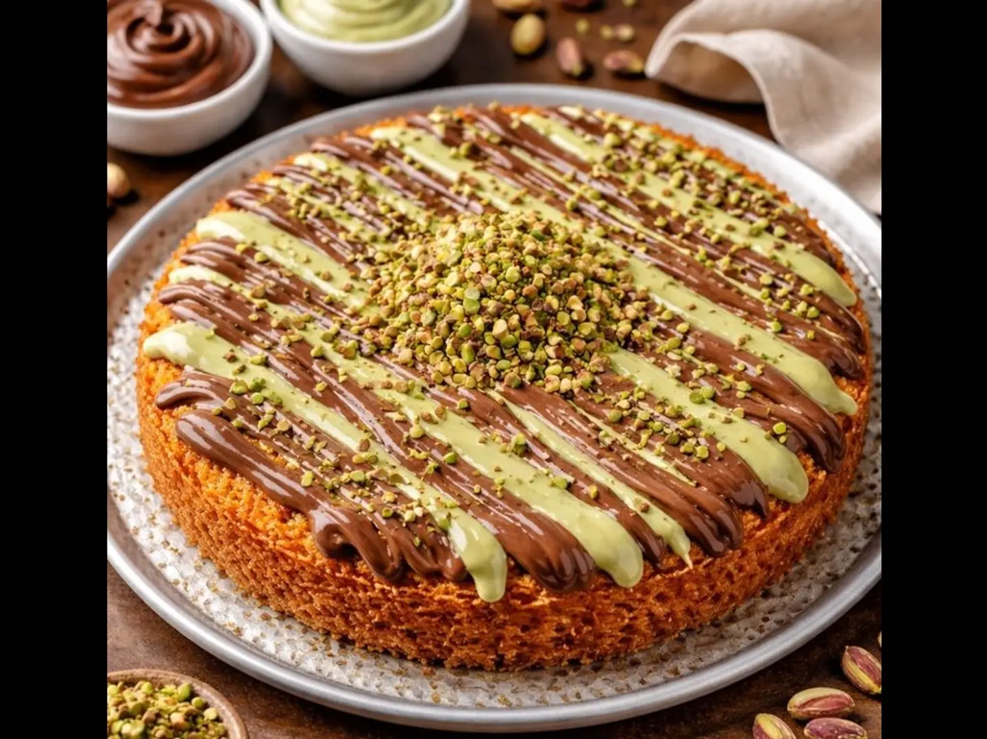 كنافة بالقشطة مع صوصات