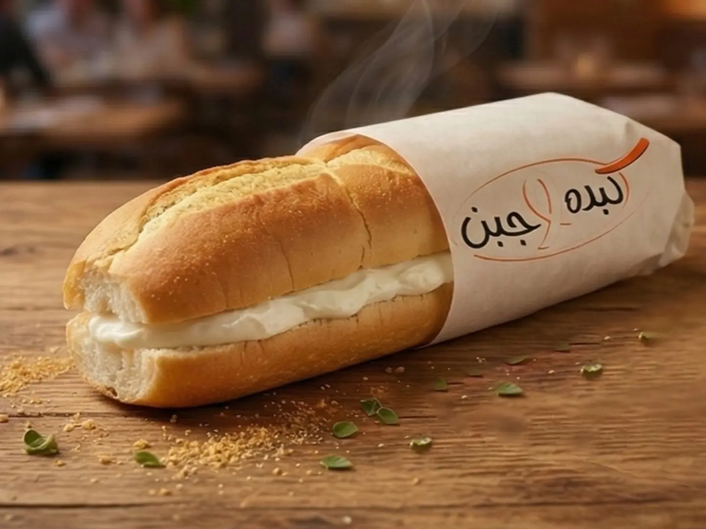 ساندويتش جبن ابيض مع طحينه