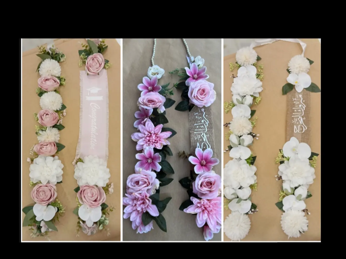 Long Artificial Rose Necklace With Ribbon