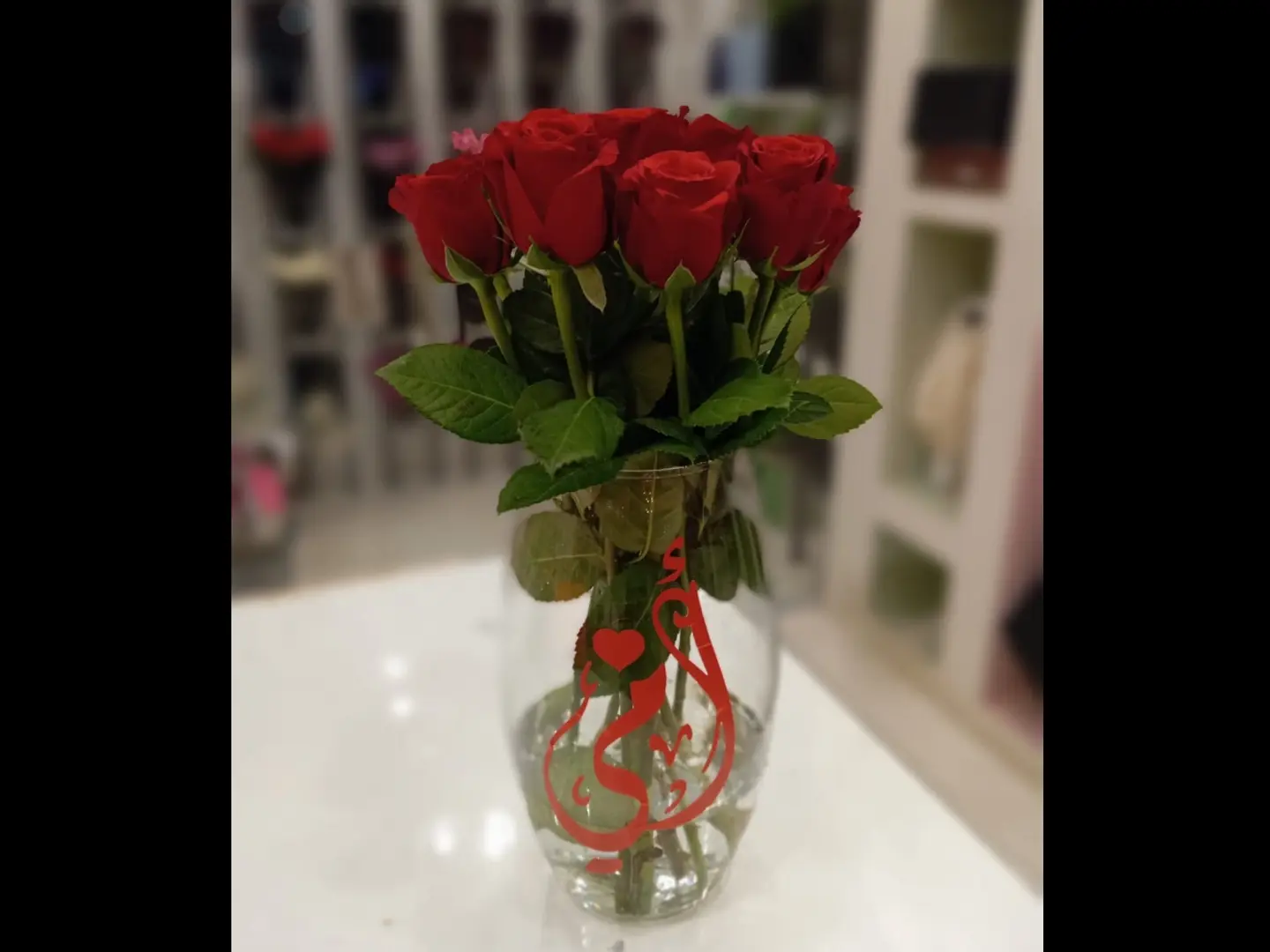 My Mom Vase With Red Roses