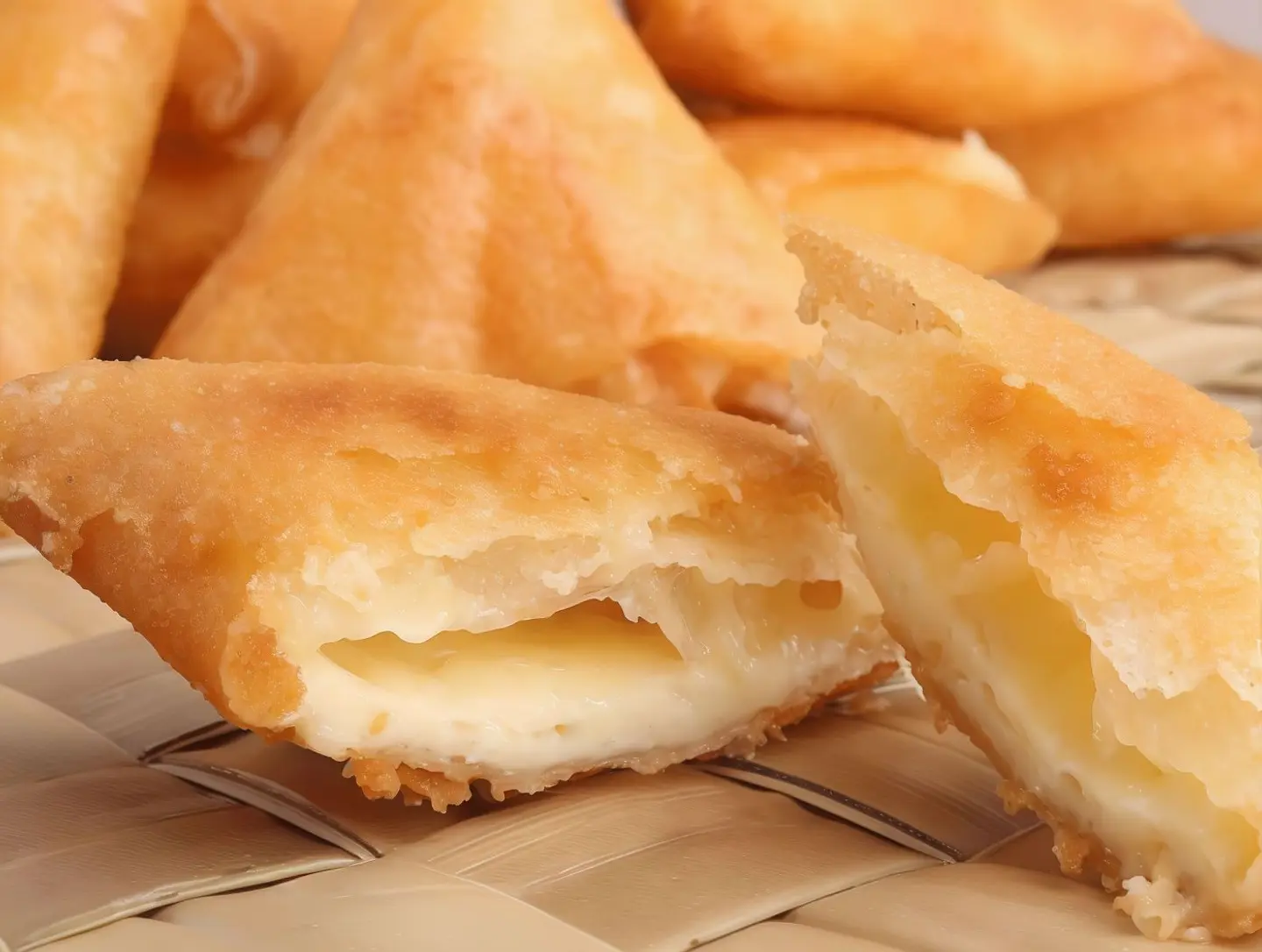 Piece Of Liquid Cheese Samboosa.