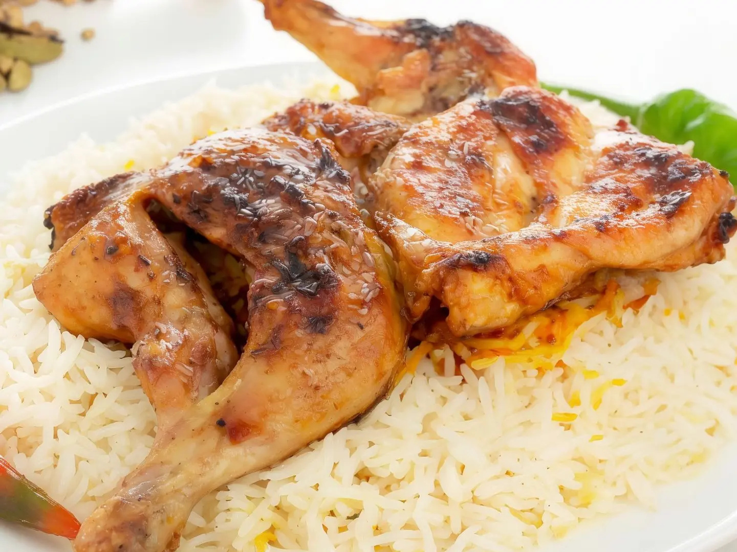 حبة دجاج مظبي مع رز بشاور