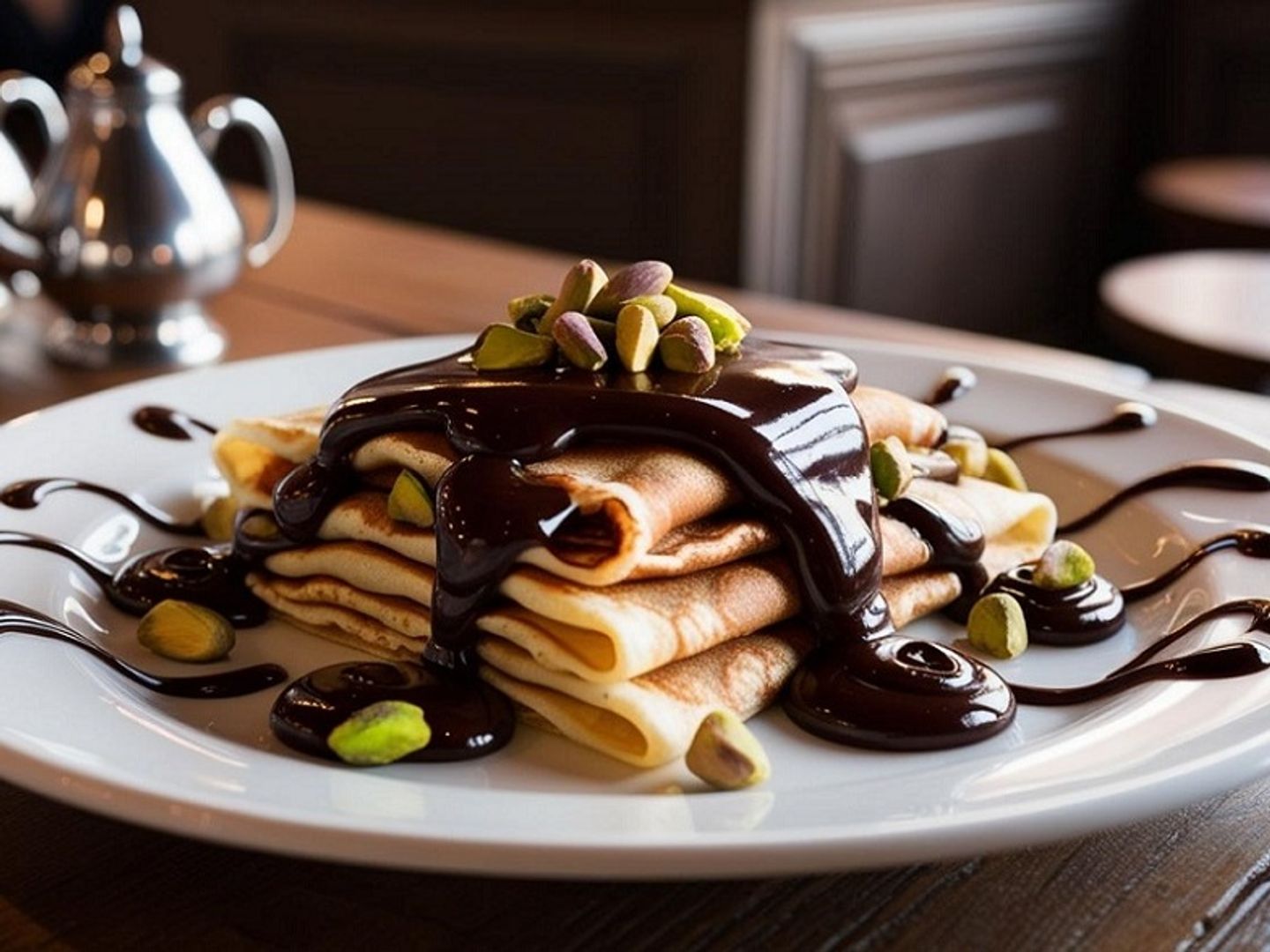 Delicious Crepe Waffle – With Chocolate, Pistachio, And Lotus