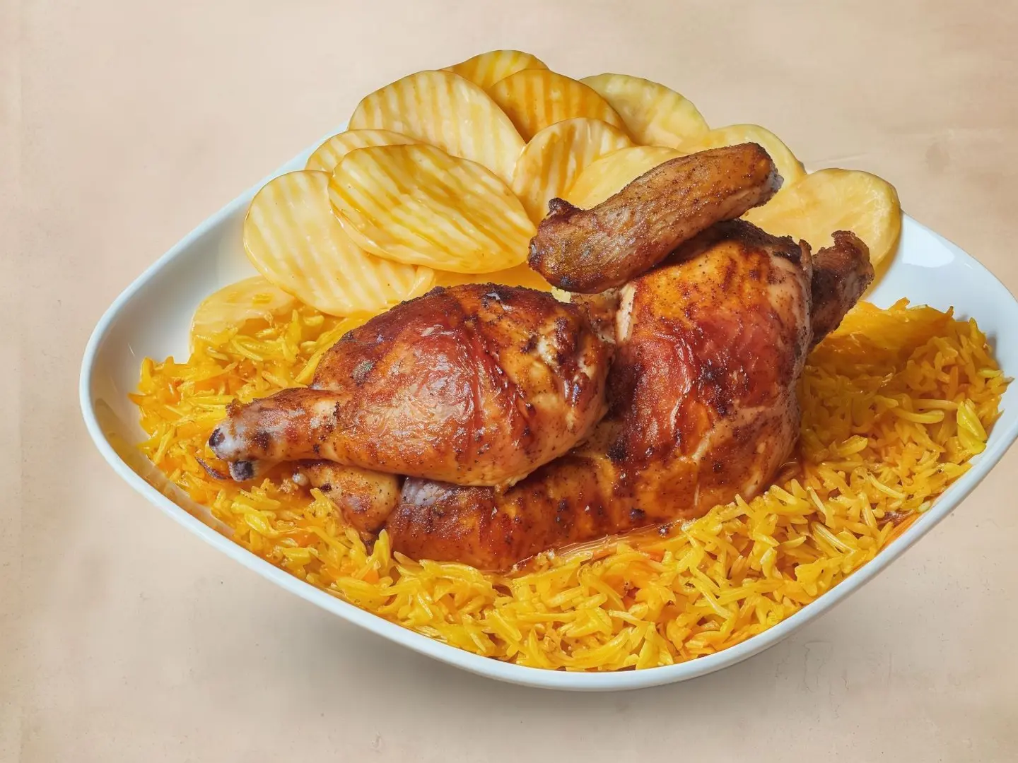 نص فروج ( دجاج شواية )
