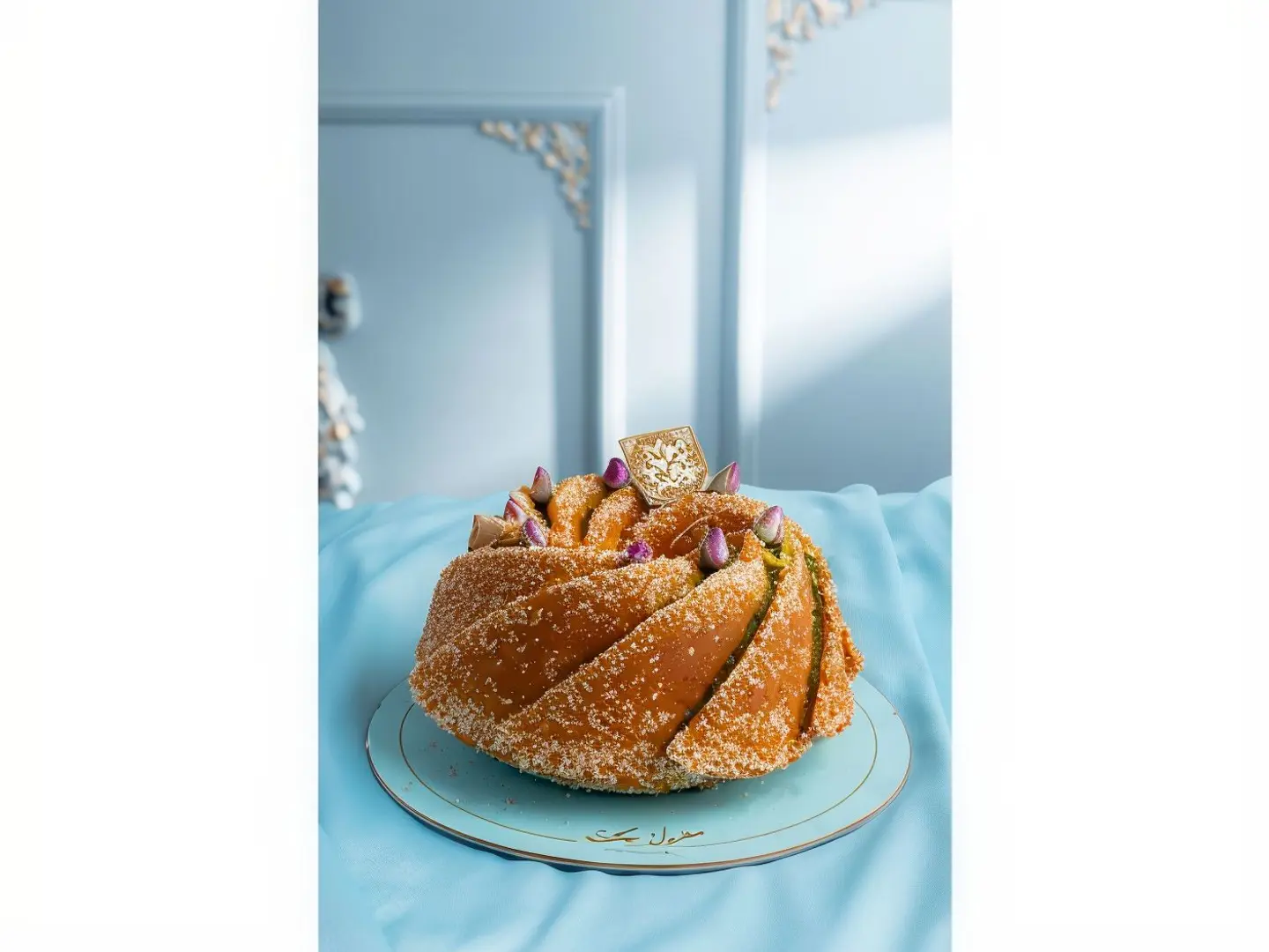 قطعة كيك قرص عقيلي بالحلوى
