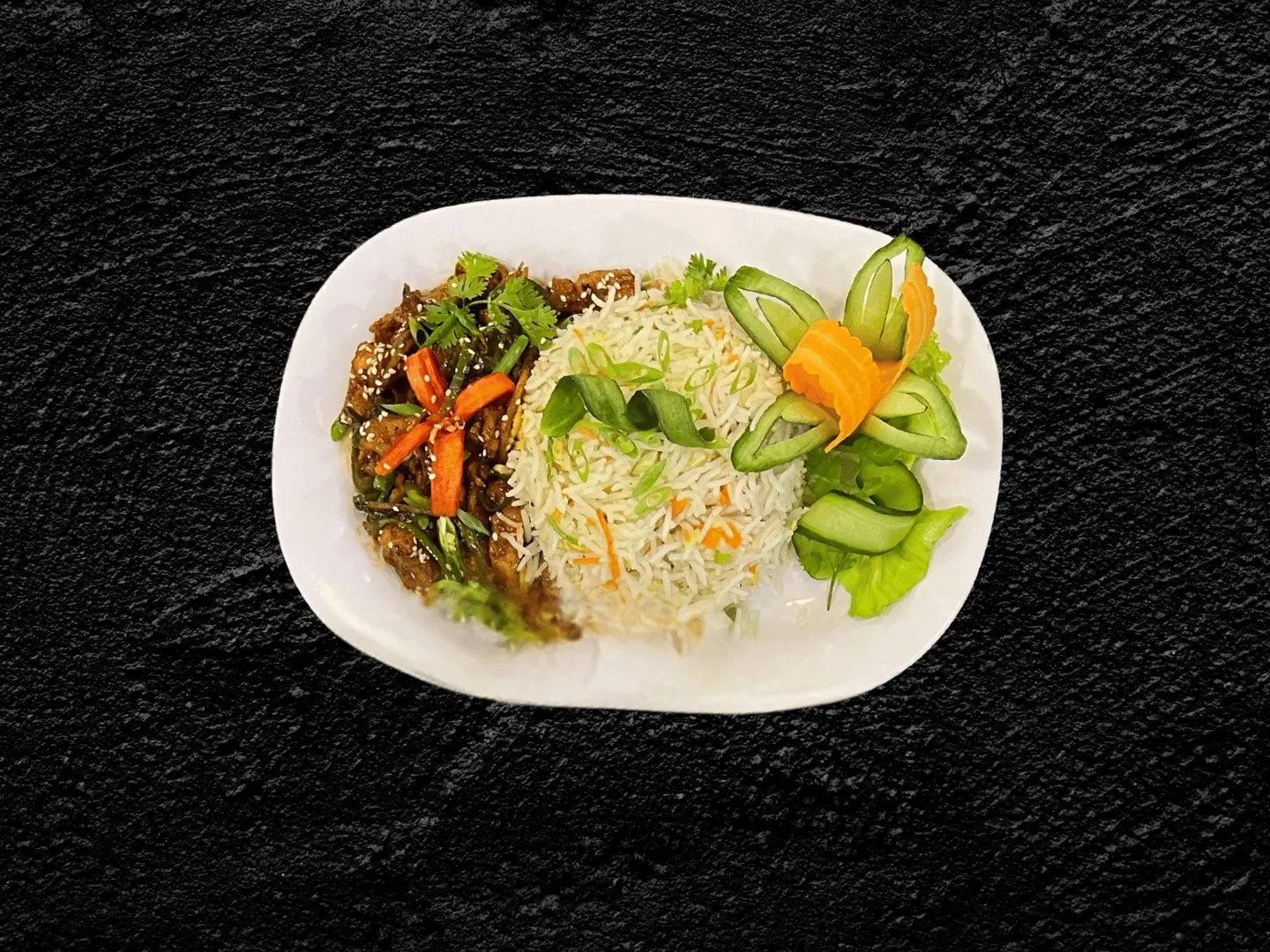 Chicken Chilli Dry With Rice