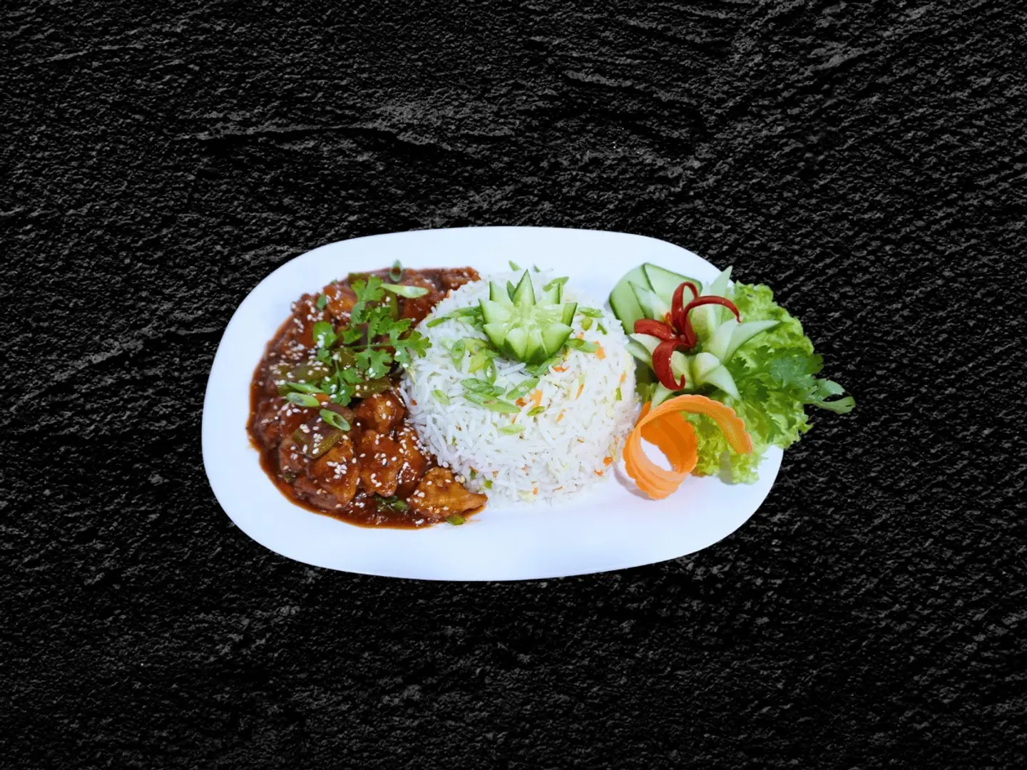 Chicken Manchurian With Rice