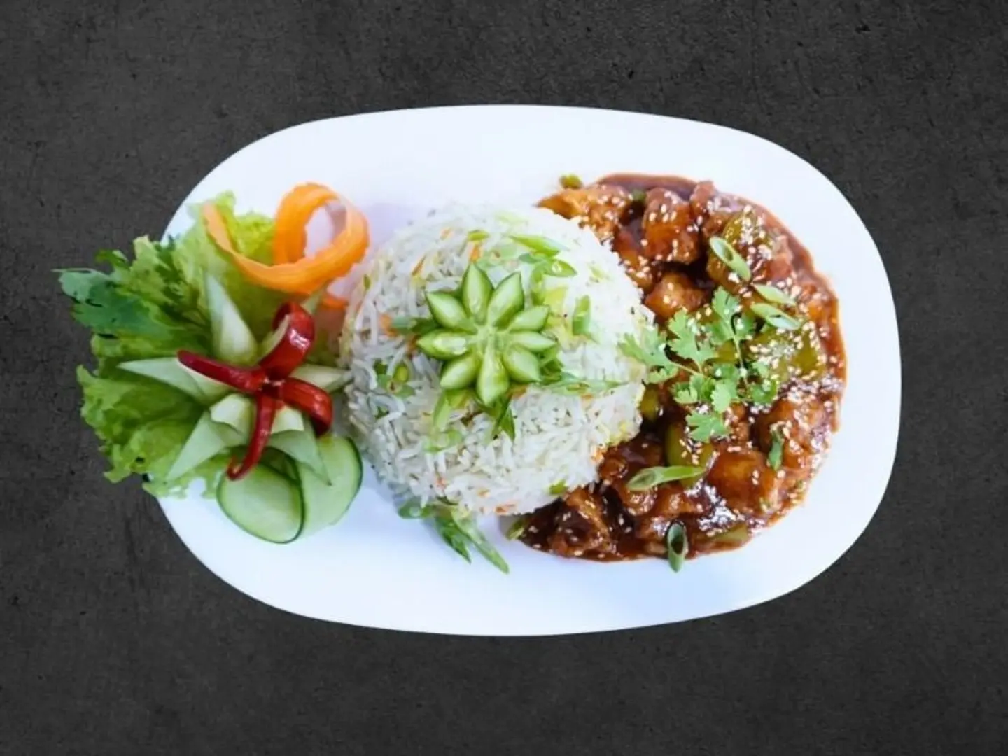 دجاج منشوريان مع الأرز