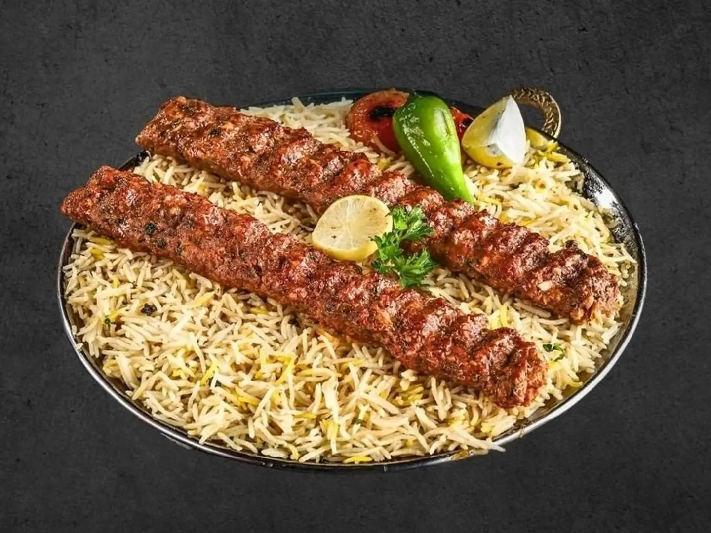 كباب مع الأرز