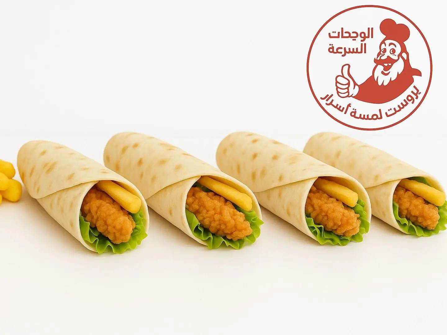 ٤ ساندوتش تويستر الدجاج المقرمشة بخبز التورتيلا