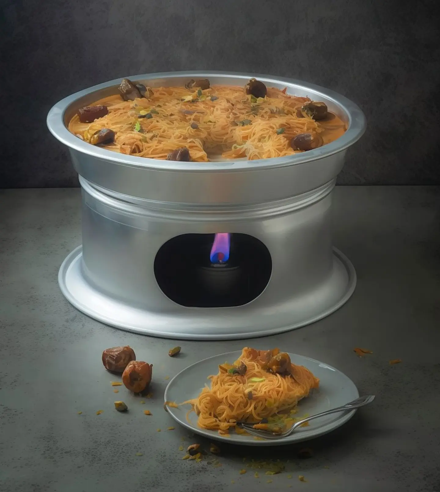 Cheesecake With Date Vermicelli In A Heater