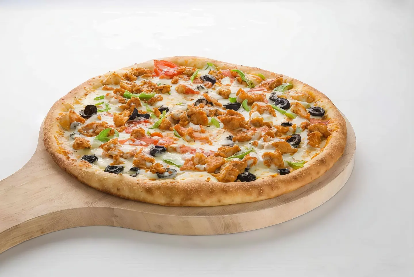 بيتزا دجاج جبن سائل