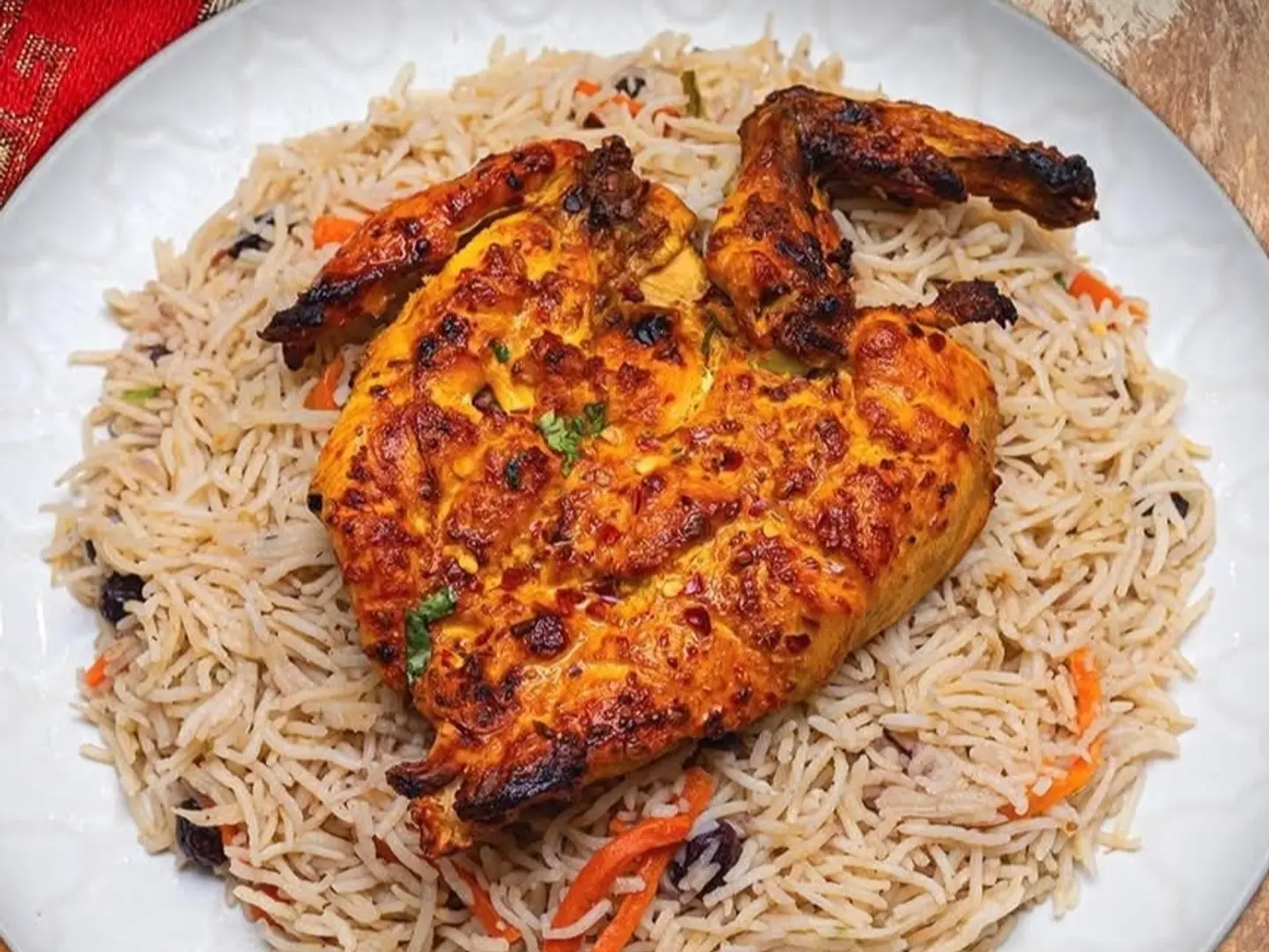 Half Grill Chicken With Kabuli Pulao
