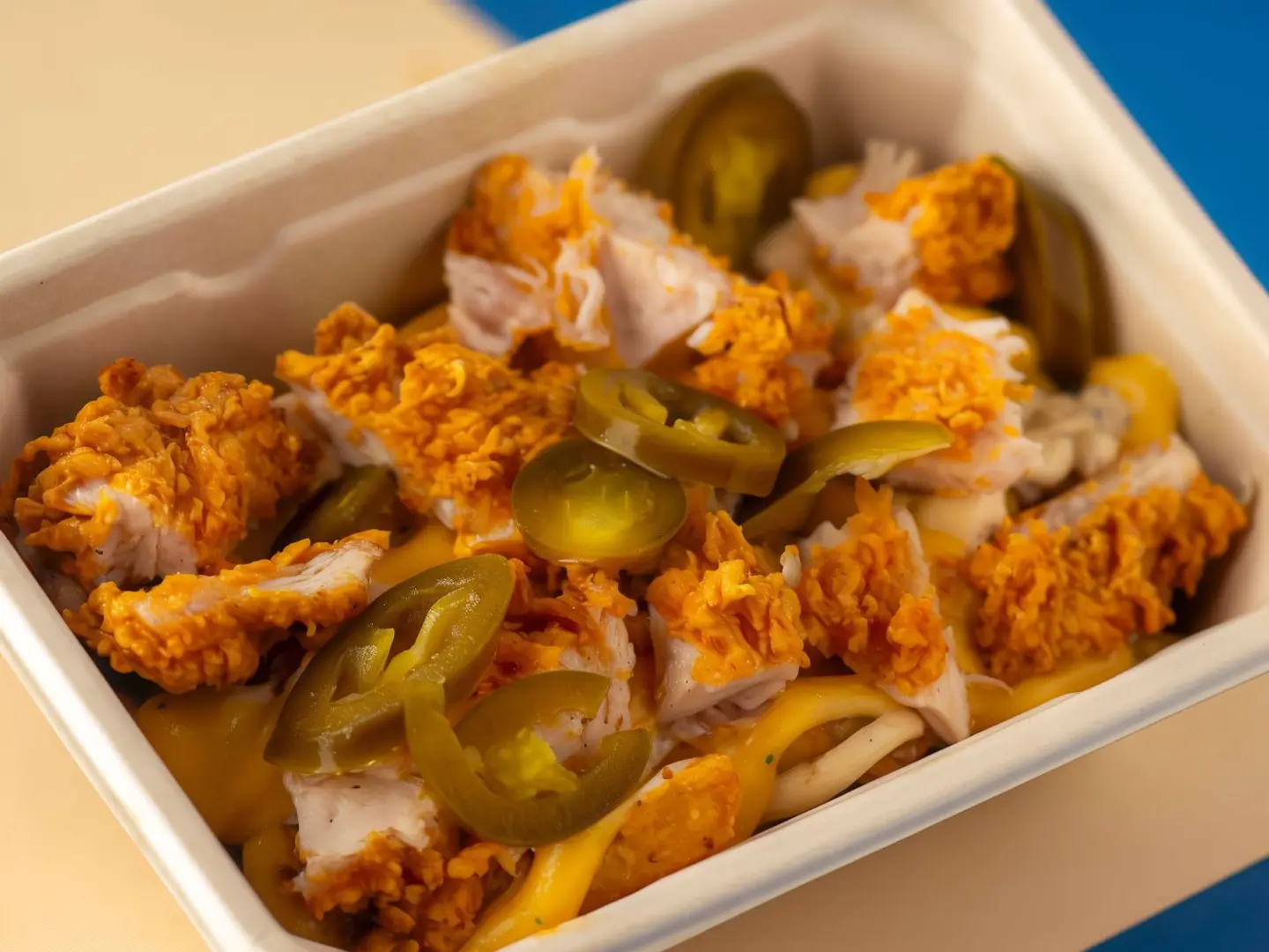 Chicken Salla Fries With Jalapeno And Sauces