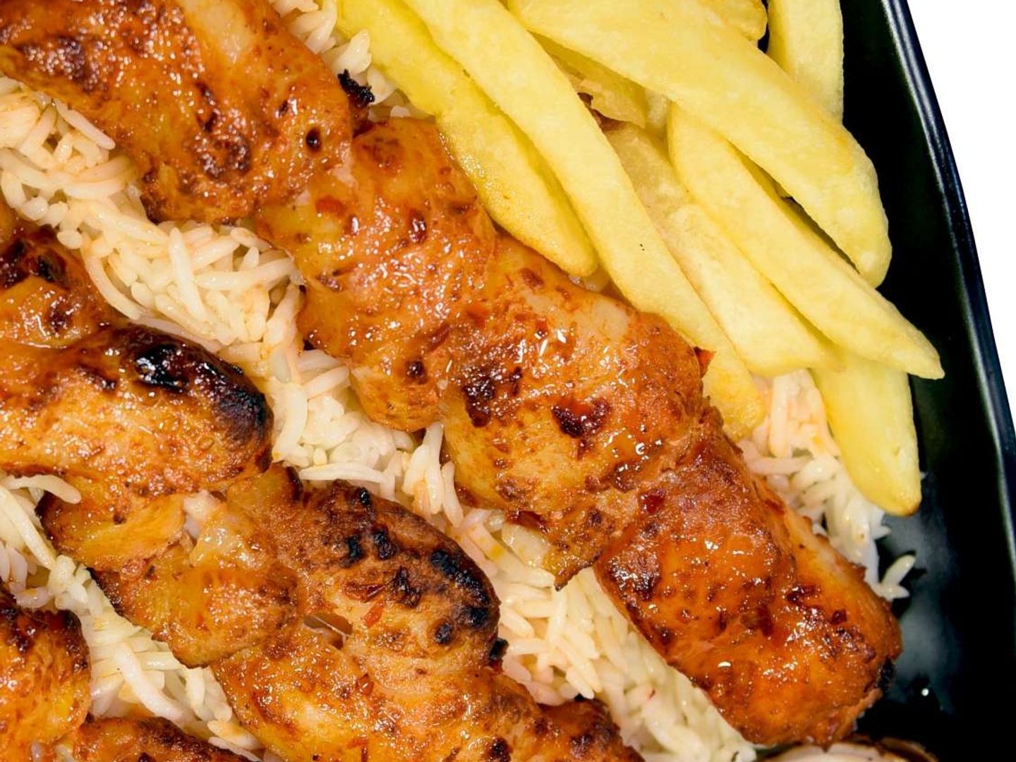 طبق 2 سيخ فيليه سمك مع الرز