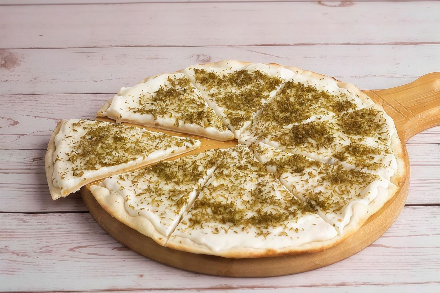 بيتزا جبن سائل وزعتر