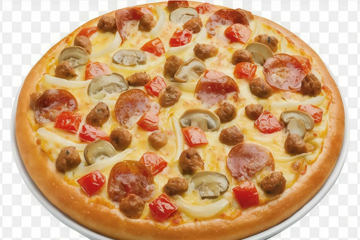 بيتزا نقانق مع ببروني