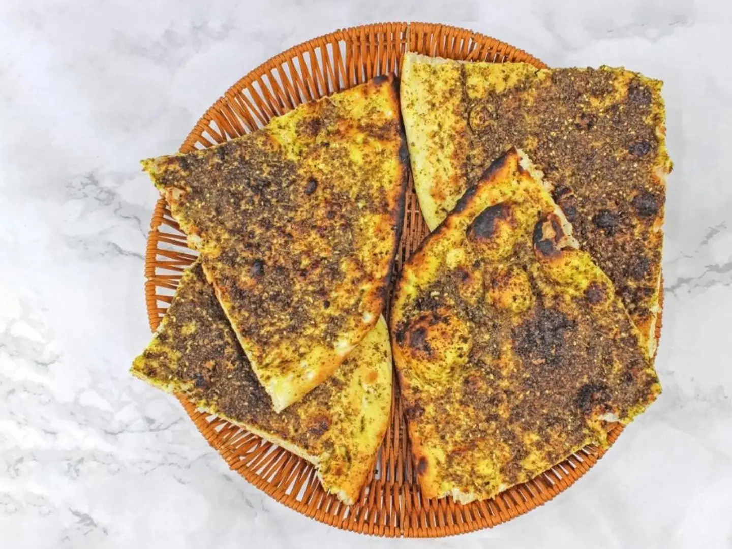 Tamees Bread, Cheese, Za'atar